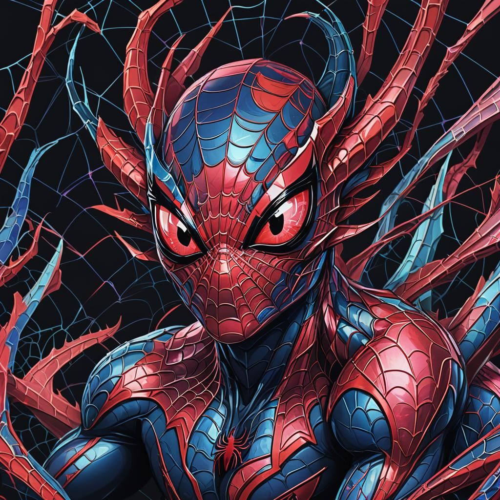 Spider-Man Dragon Hybrid in Kawaii Style