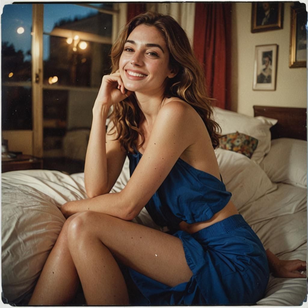 Heterochromic Women in Bed, Polaroid Photo