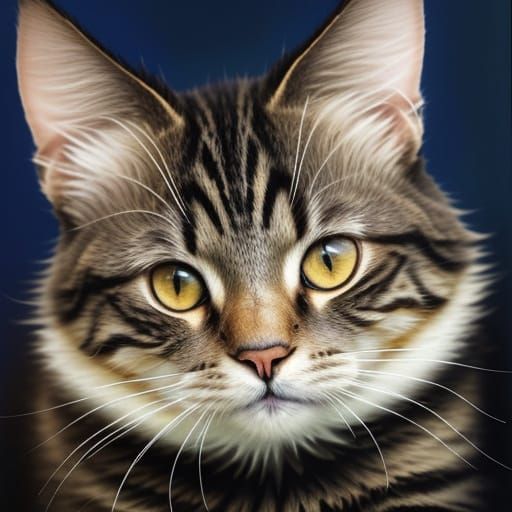 Whimsical Watercolor Cat Portrait in Pastel Colors