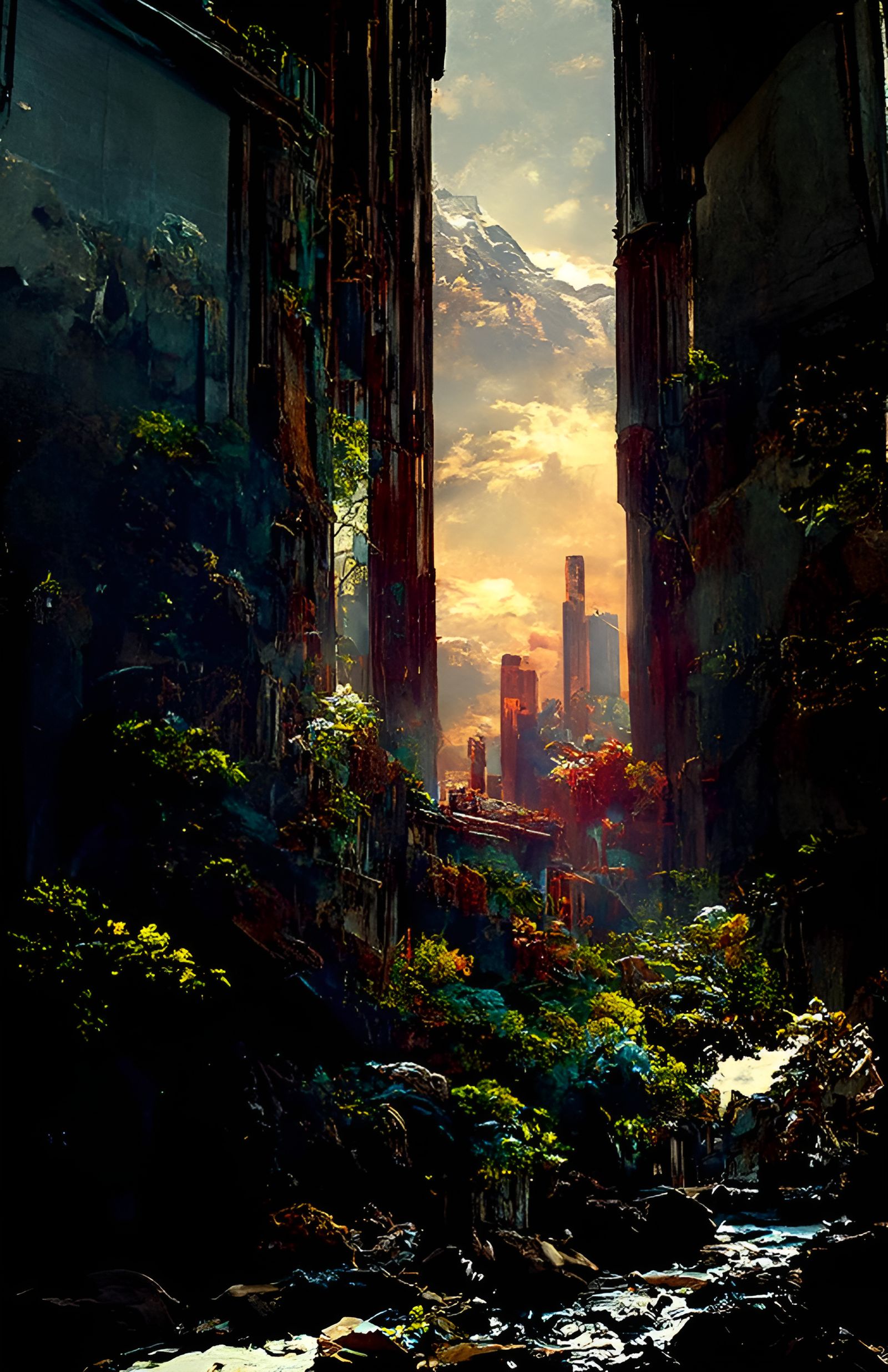Post-Apocalyptic Metropolis in Ruins