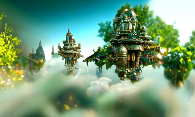 Ethereal Flying City in Fantasy Style