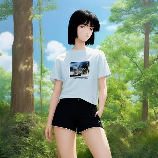 Anime Girl in Sportswear, Studio Ghibli Style