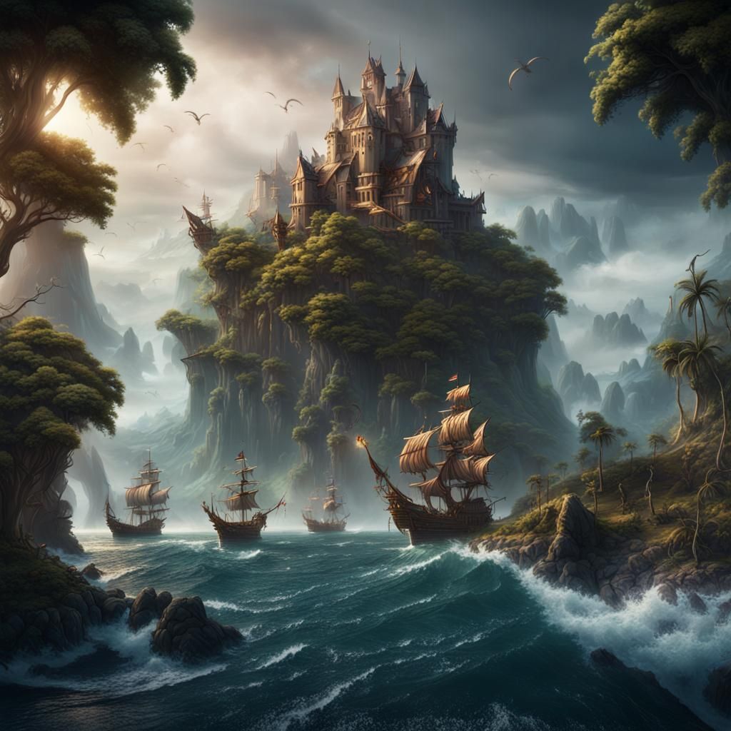 Fantastical Battle For Dream Island: Detailed Matte Painting