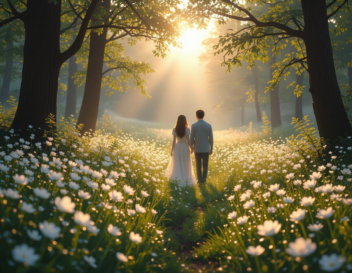 Romantic Forest Clearing at Dawn