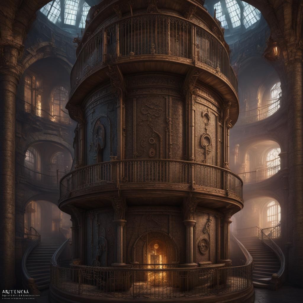Panopticon Jail: Detailed Matte Painting in Deep Color