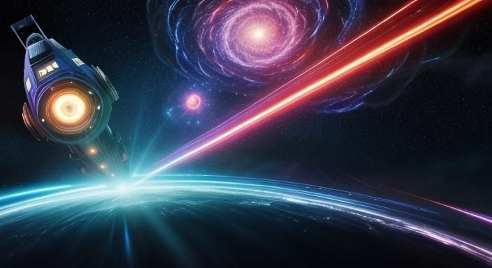 TARDIS Soars Through Time Vortex in Sci-Fi Art