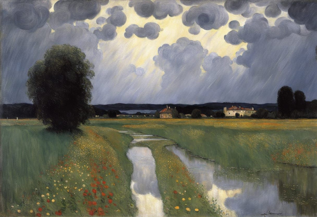 Summer Storm in Klimt Style