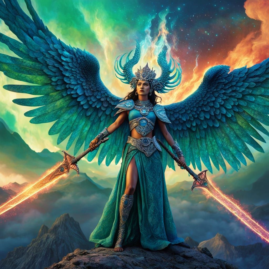 Majestic Cosmic Goddess Radiates Ethereal Glow on Celestial ...