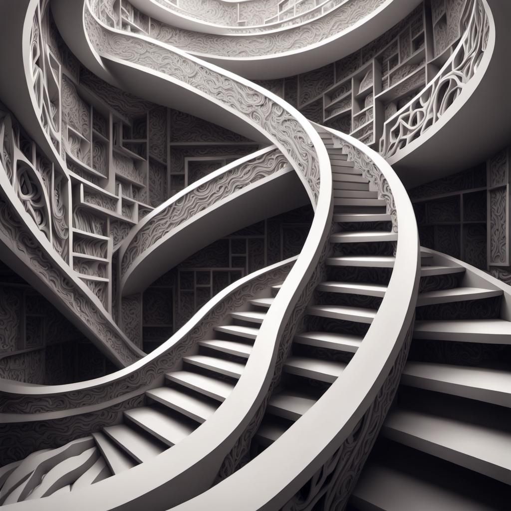 Infinite Escher Staircase in Fractal Style