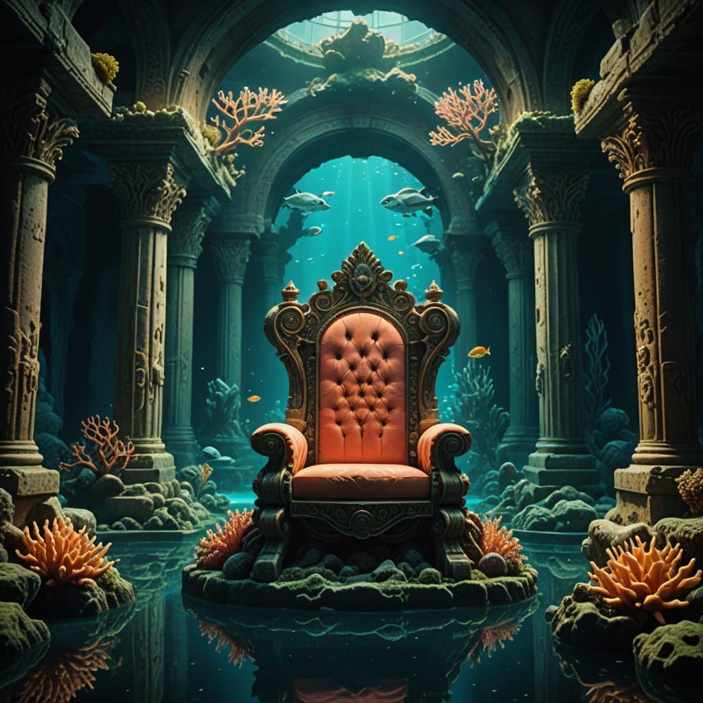 Coral Throne in Sunken City: Fantasy Concept Art