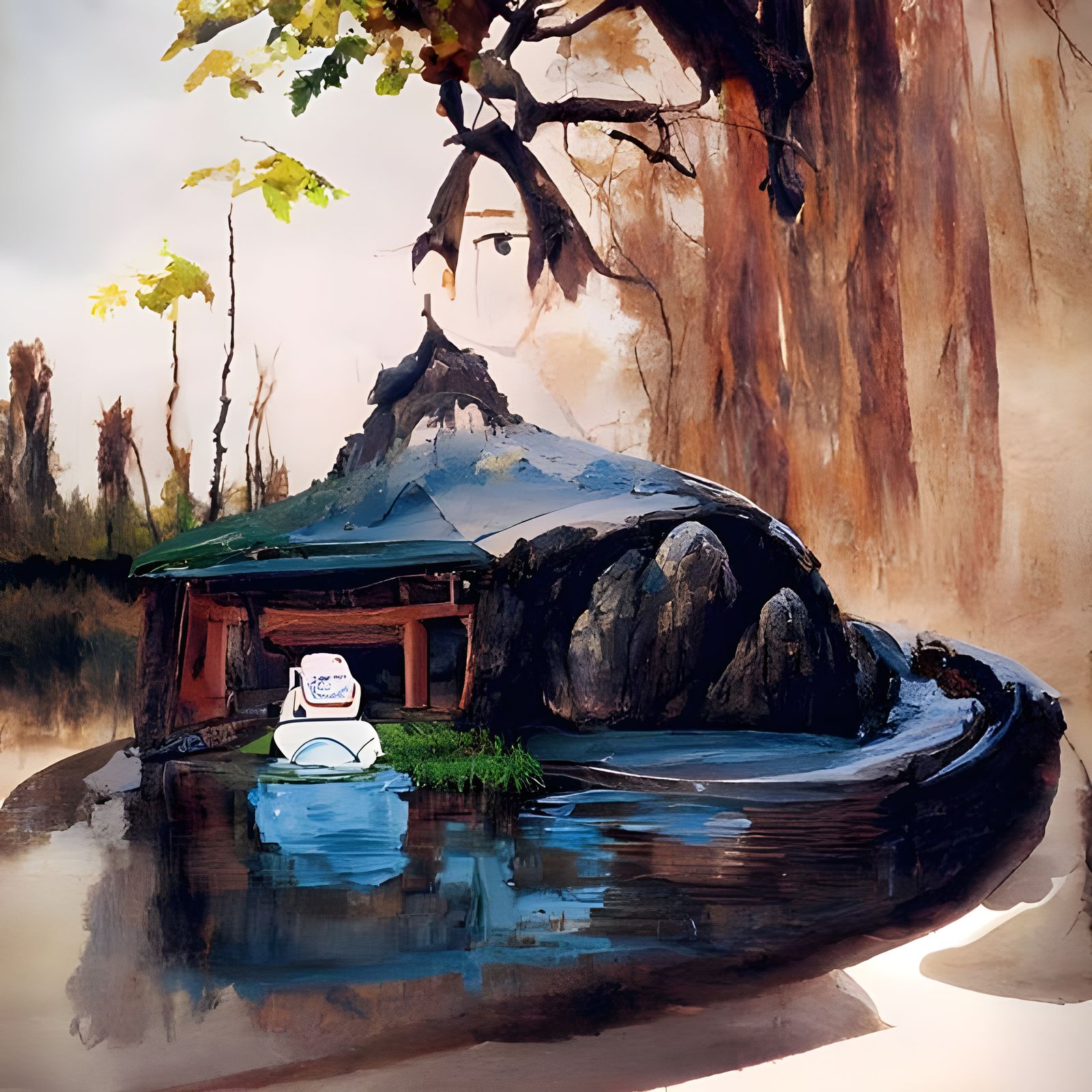 Tranquil Scene in Anime Style