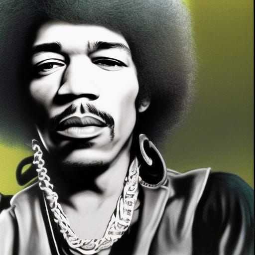 Hyperrealistic Portrait of Jimi Hendrix in 4K