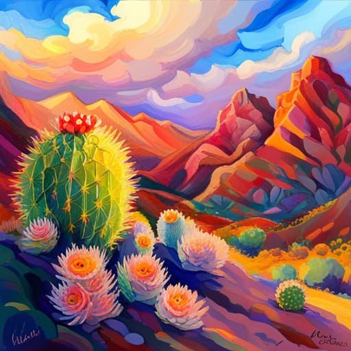 Barrel Cactus Fairy House at Opal Sunset