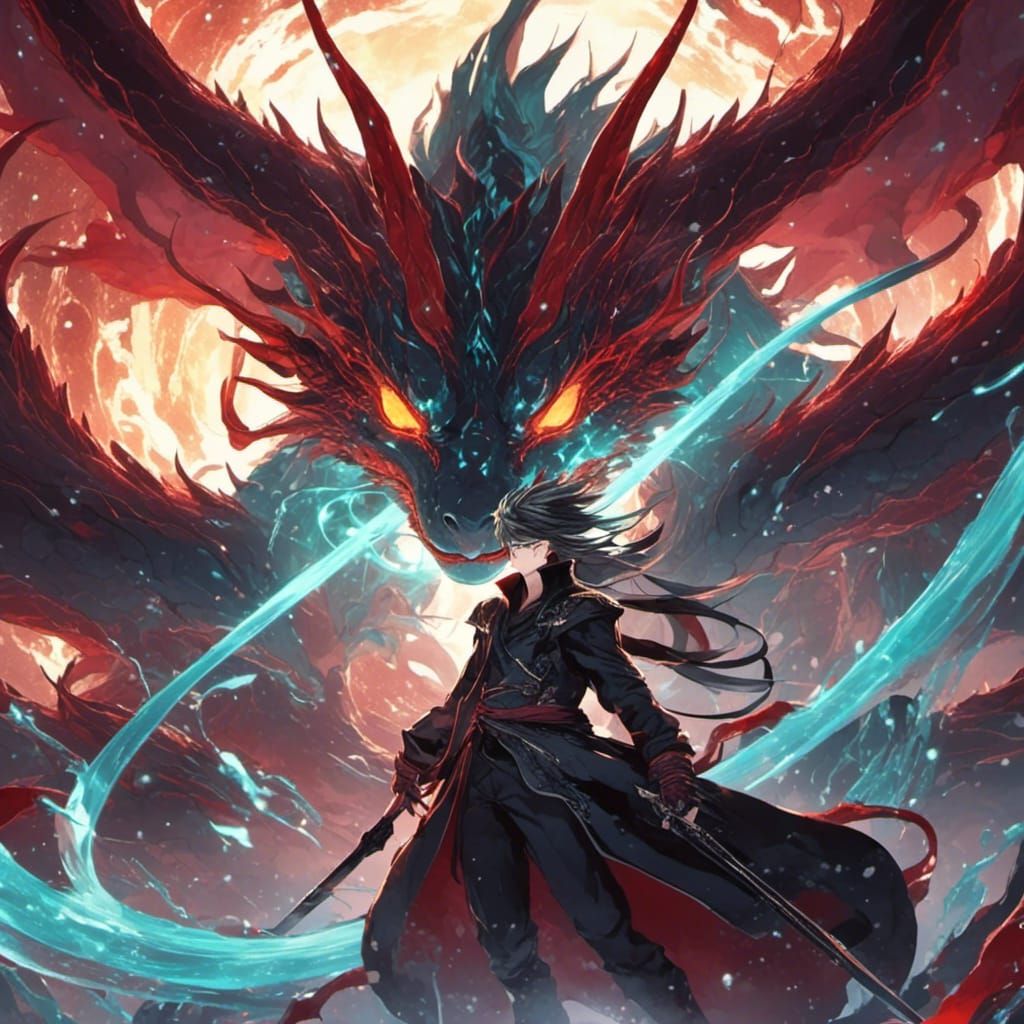 Demonic Dragon in Anime Style