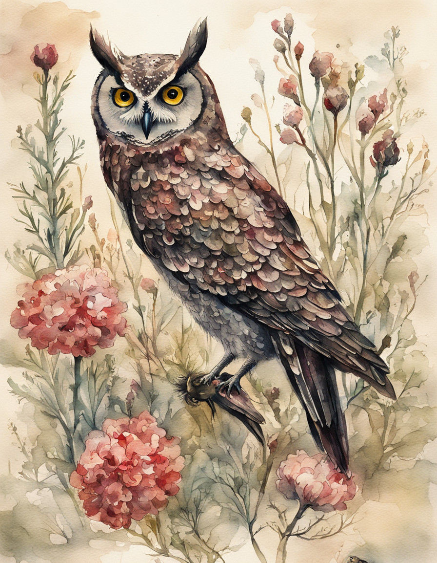 Whimsical Winter Still Life in Expressive Line and Wash