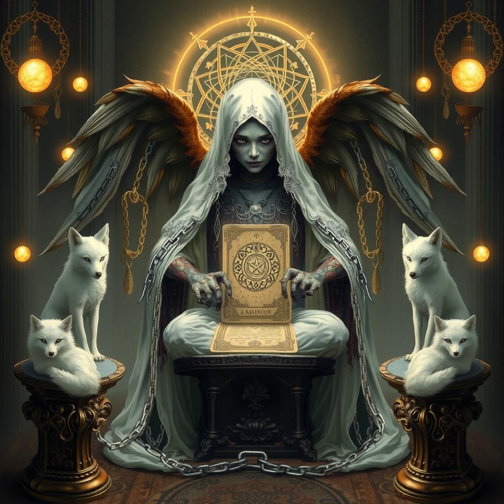 Mystical Banshee with Foxes in High-Fantasy Style