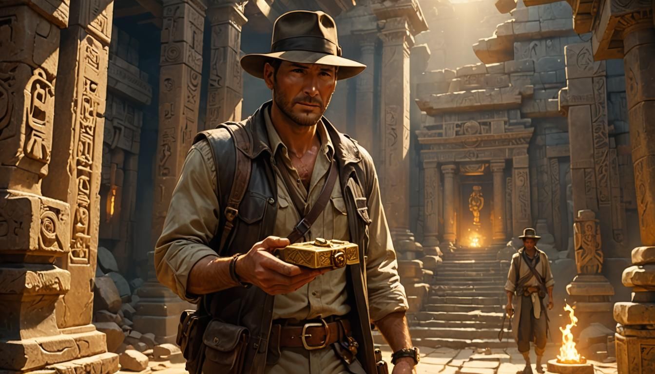 Indiana Jones and the Ancient Artifact: 3D Anime Art