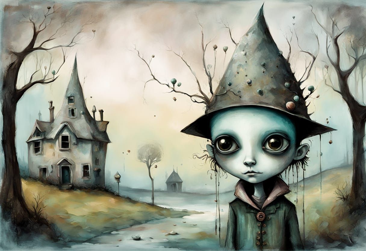 Playful Wanderer in Distressed Scrapbooking Style