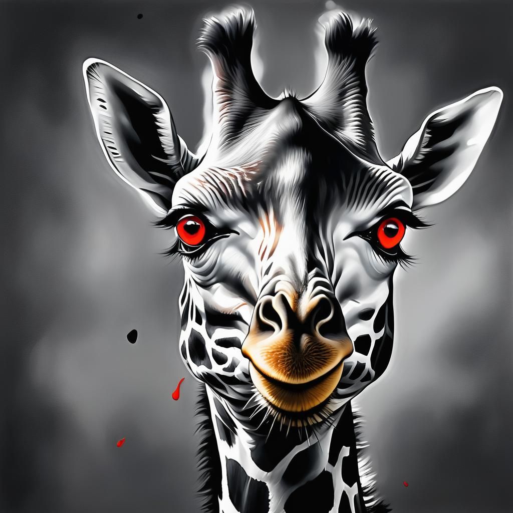 Giraffe in Dramatic Highland Nighttime Portrait