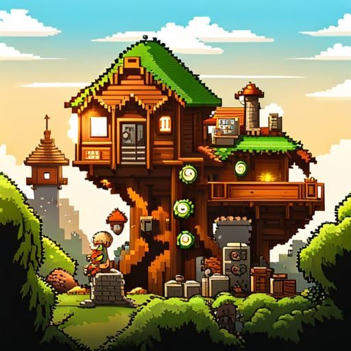 Squirrels Racing in 8-bit Pixel Art Platform Game