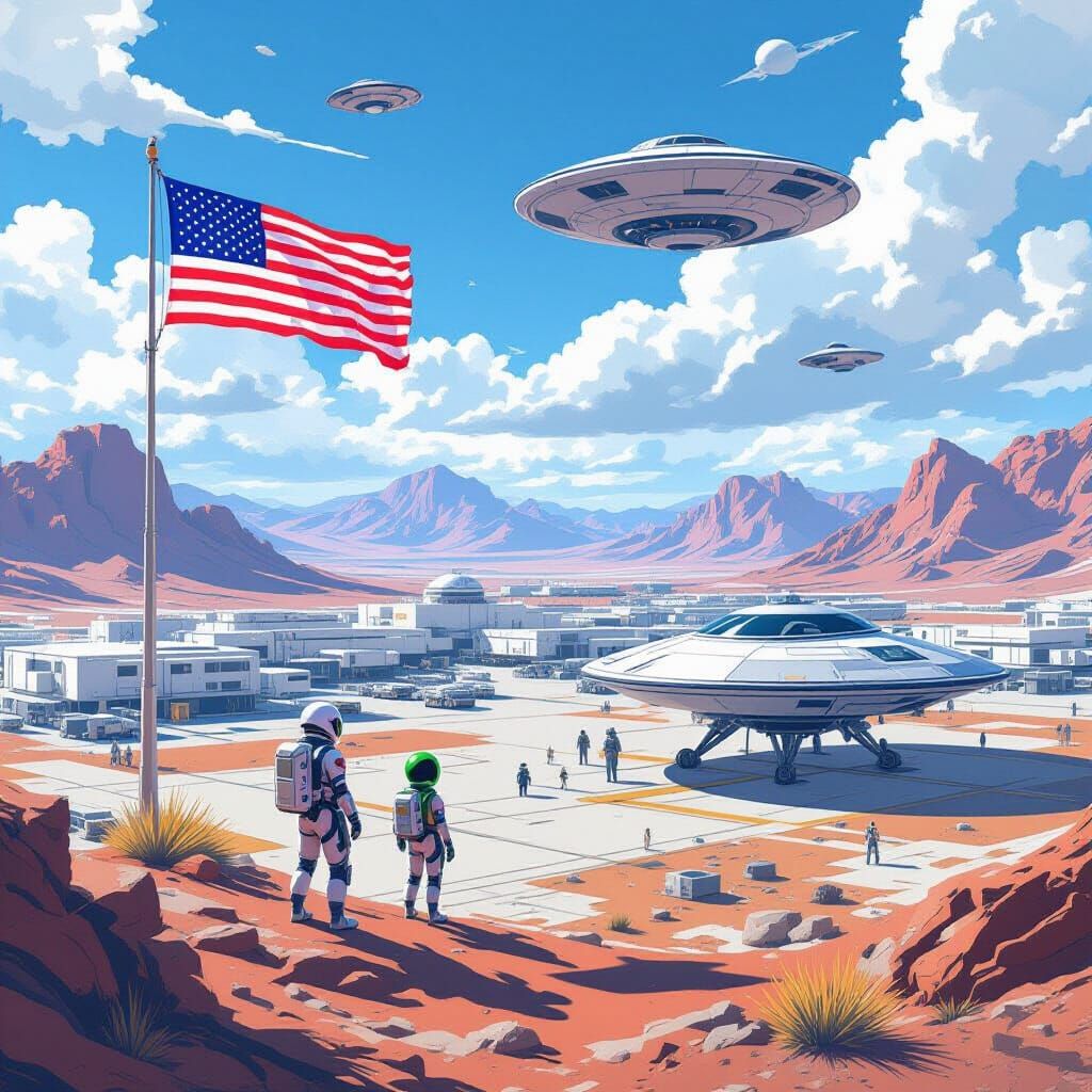 Area 51: Aliens Land in Vibrant 3D Anime Art