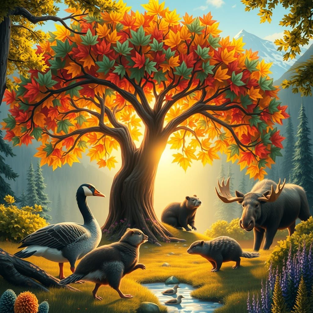 Canadian Animals Celebrate Canada Day in the Mountains