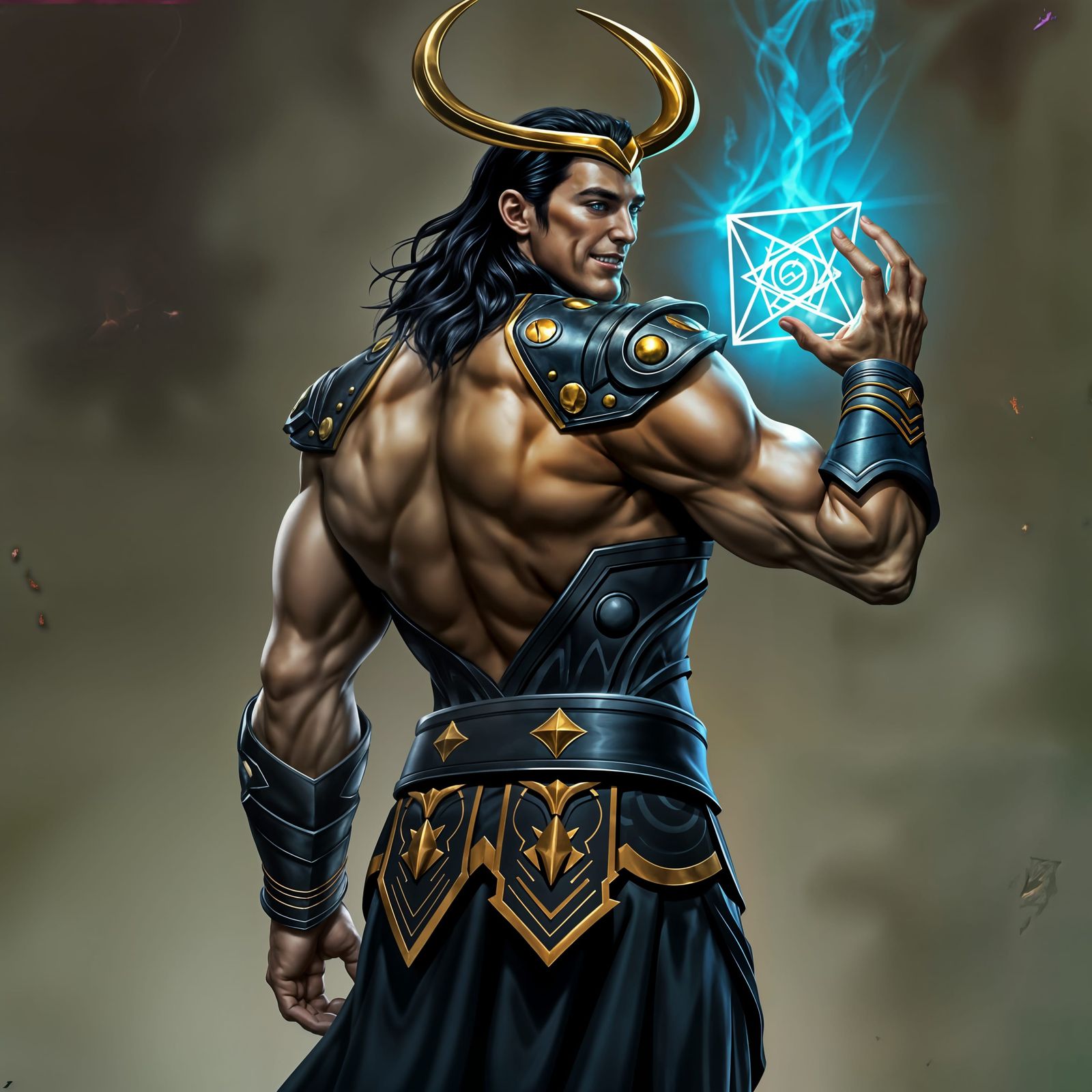 Loki as Brawny God of Mischief Holds Up Space Stone in Trium...