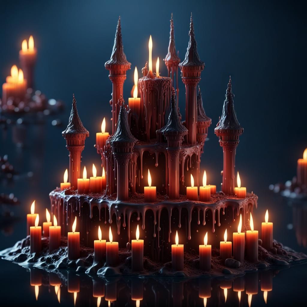 Melting Candle Castle: Fantastical Matte Painting