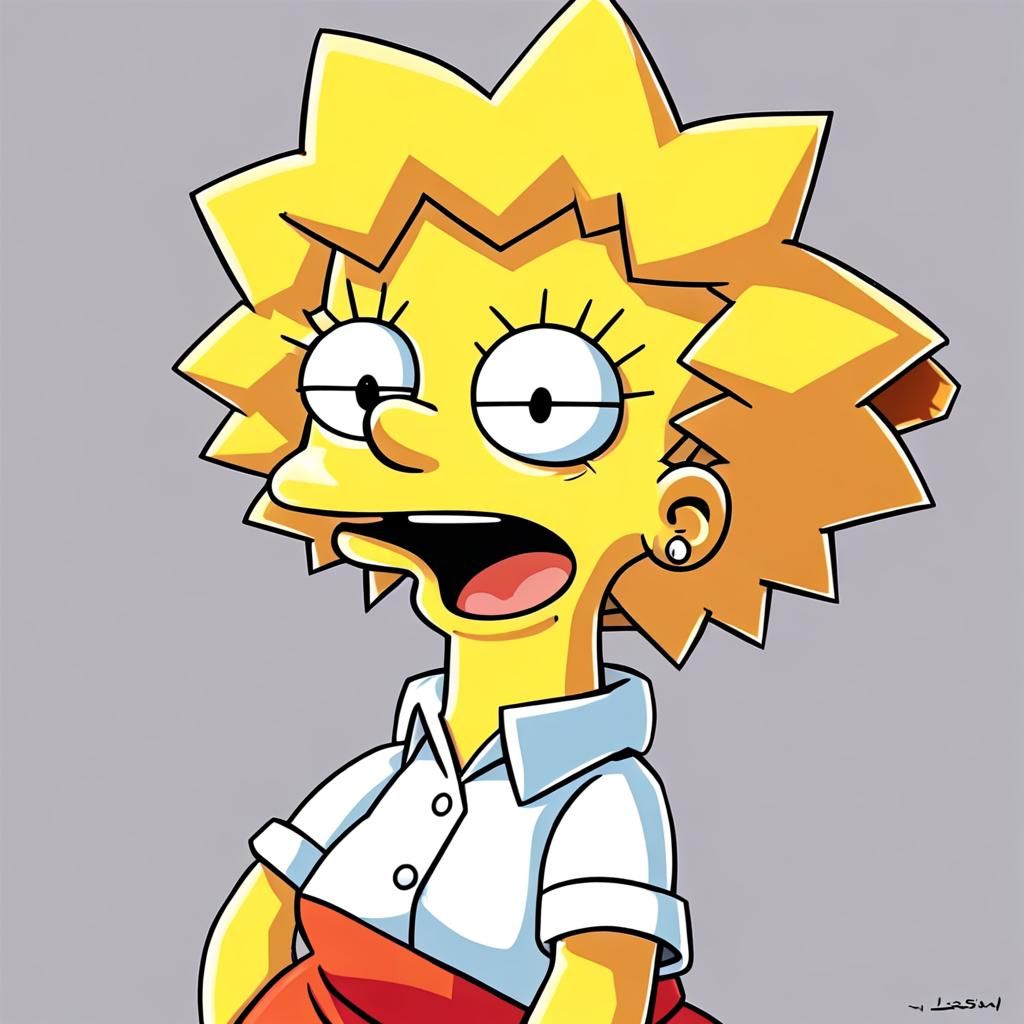Lisa Simpson in Anime Key Visual Style
