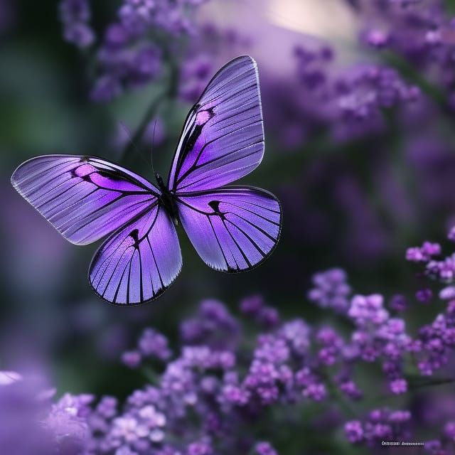 Purple Light on Translucent Butterfly Wings