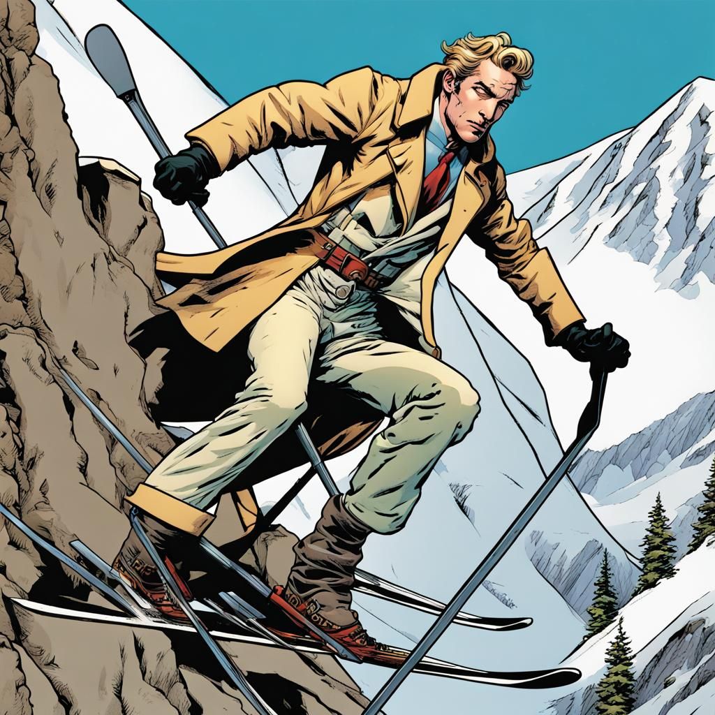 John Constantine Skiing in Baroque Style