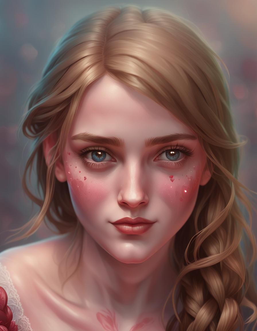 Valentine's Portrait in Detailed Concept Art Style