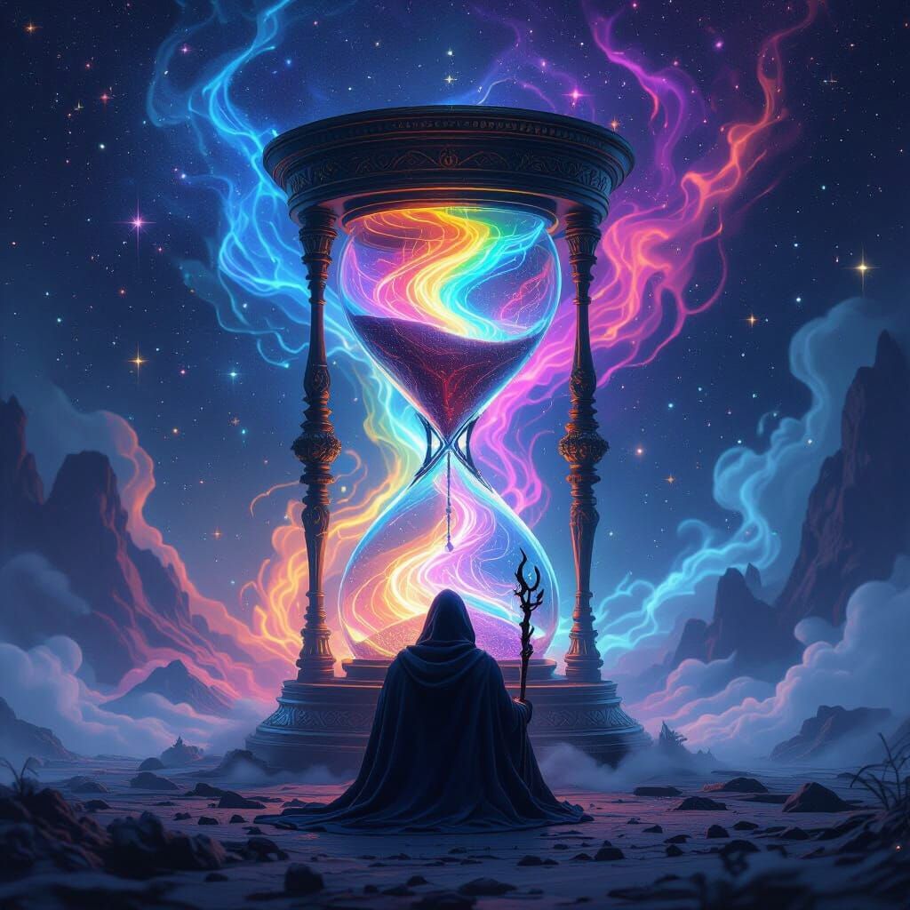 Fantasy Hourglass with Cosmic Energy Streams