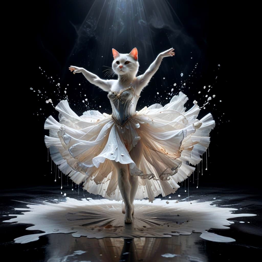 Cat Ballerina's Milky White Dance
