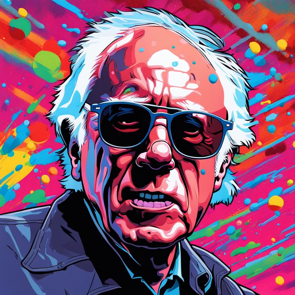 Bernie Sanders in 'They Live' Sunglasses: Hyperrealistic Art