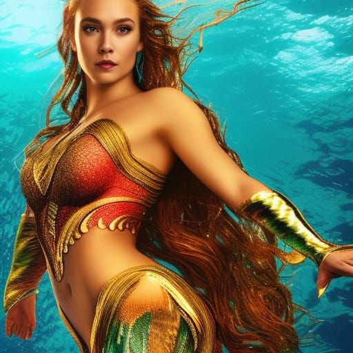 Mermaids in the Deep Blue Ocean: Photorealistic Digital Art