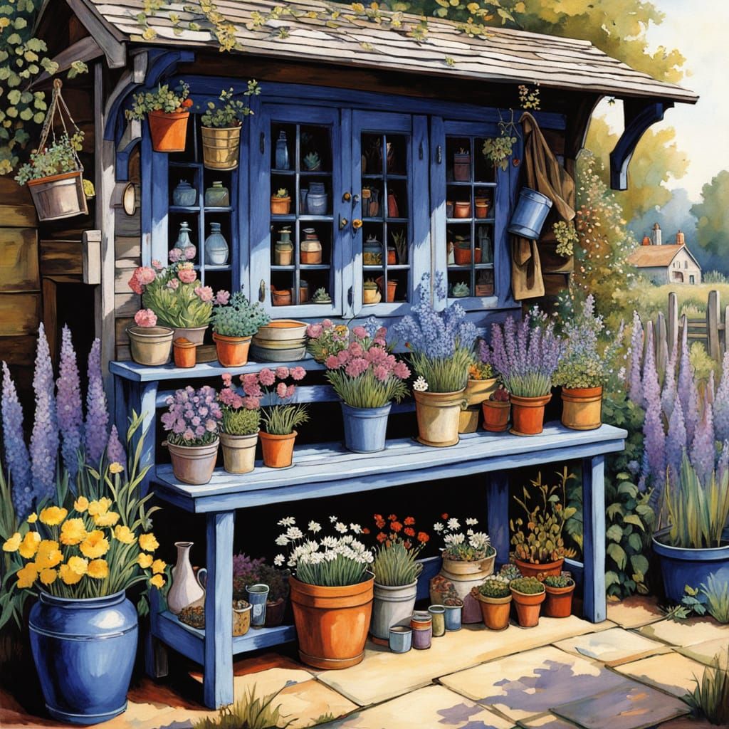 Rustic Garden Oasis in Vintage Glory