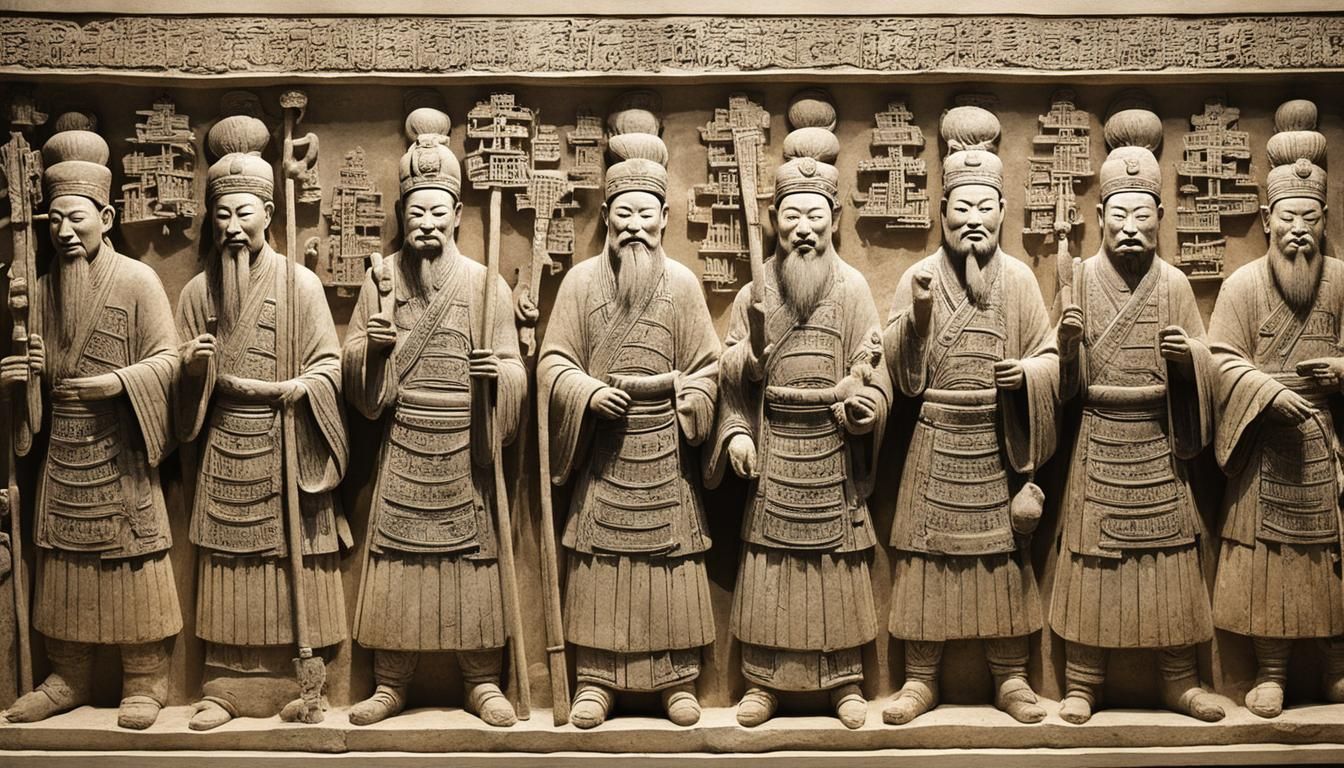 Ancient Musicians Marble Relief from Wang Chuzhi Tomb