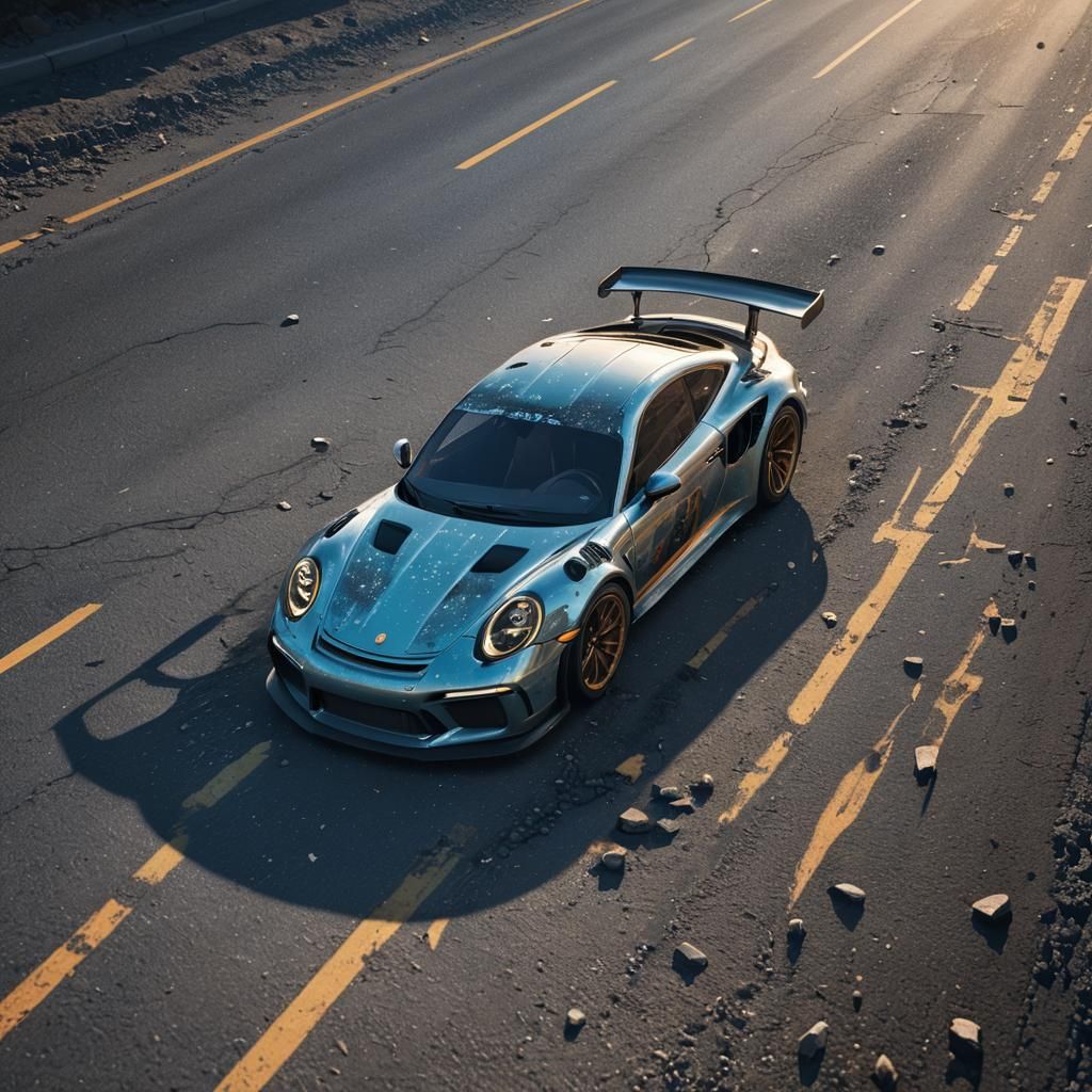 Porsche GT3 RS Races on Lunar Roadway