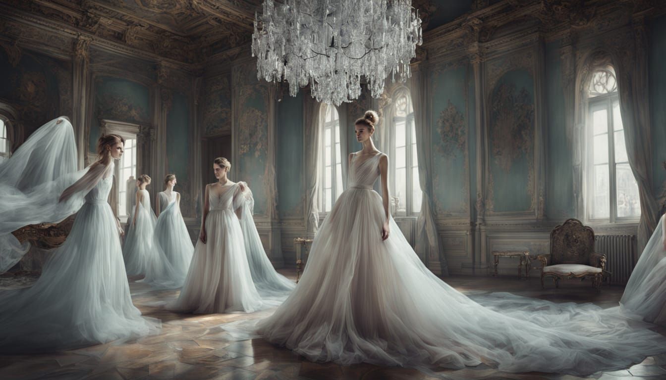 Glitch Art Ballroom Scene with Digital Distortion