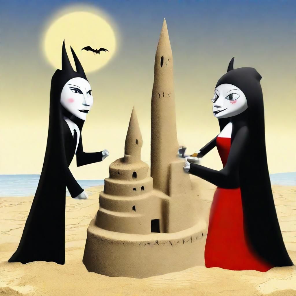 Vampires Build Sandcastle: Naive Romanticism Style