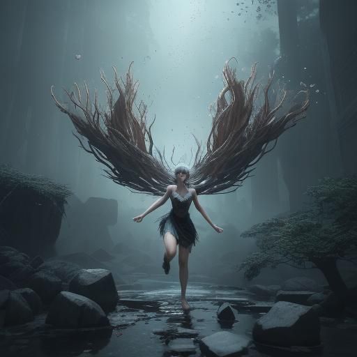 Floating Through Breakdown: 3D Game Cinematic Scene