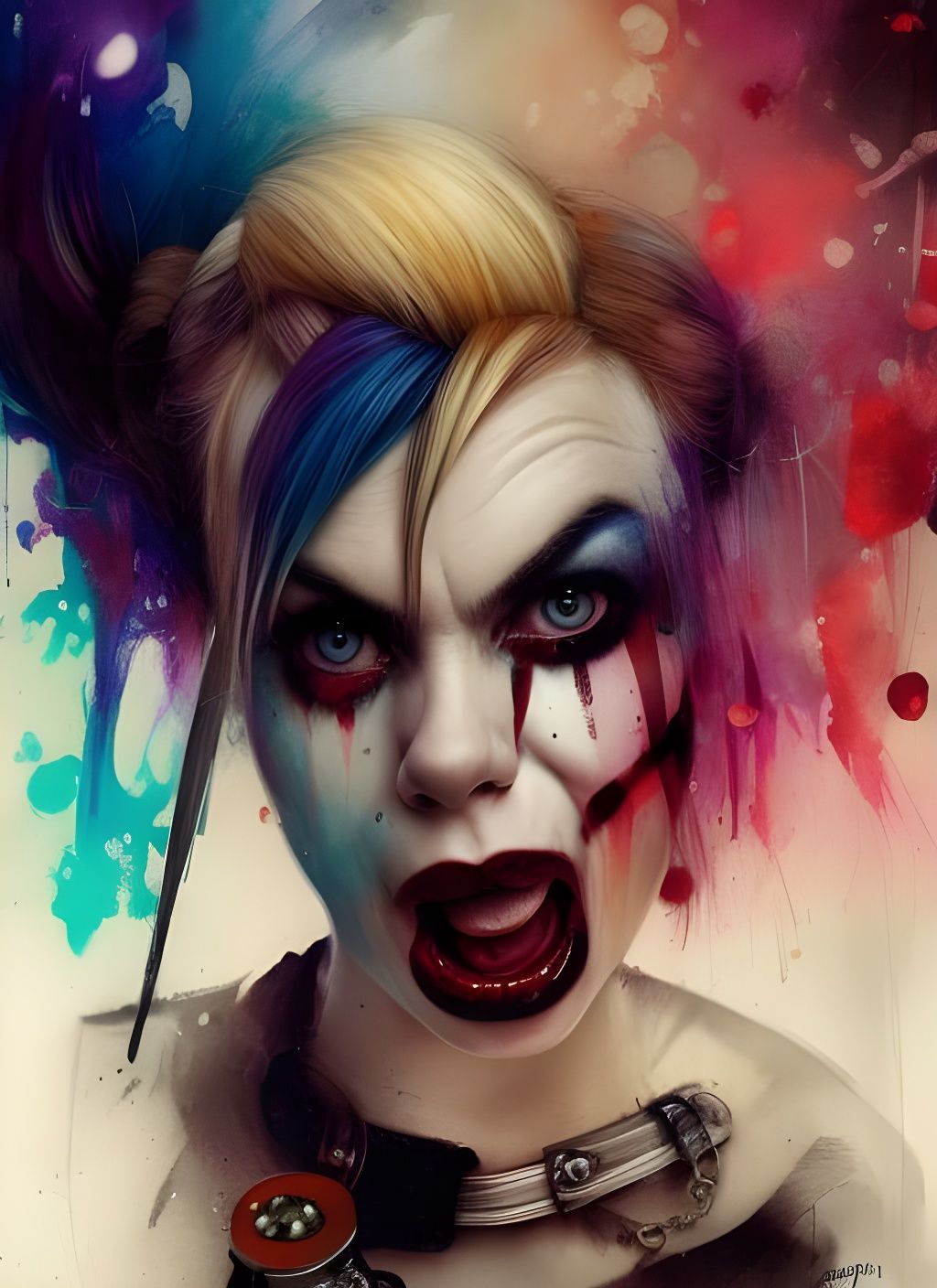 Billie Piper as Harley Quinn Crayon Caricature