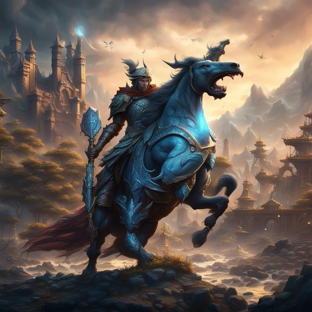 Fantastical Live Laugh Love Warrior, Matte Painting