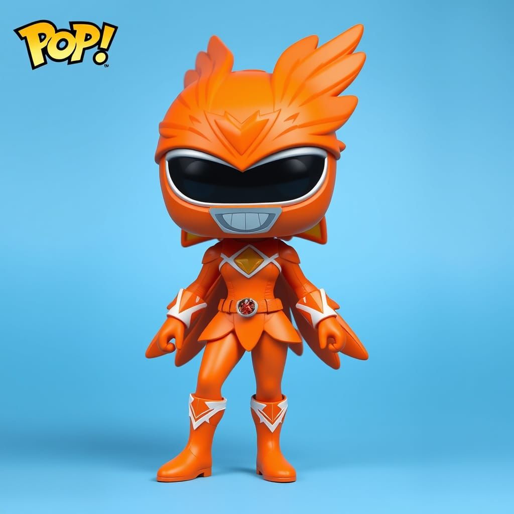 Funko Pop Female Power Ranger in orange with a orange eagle helmet could have a lovely orange feather costume with some ...