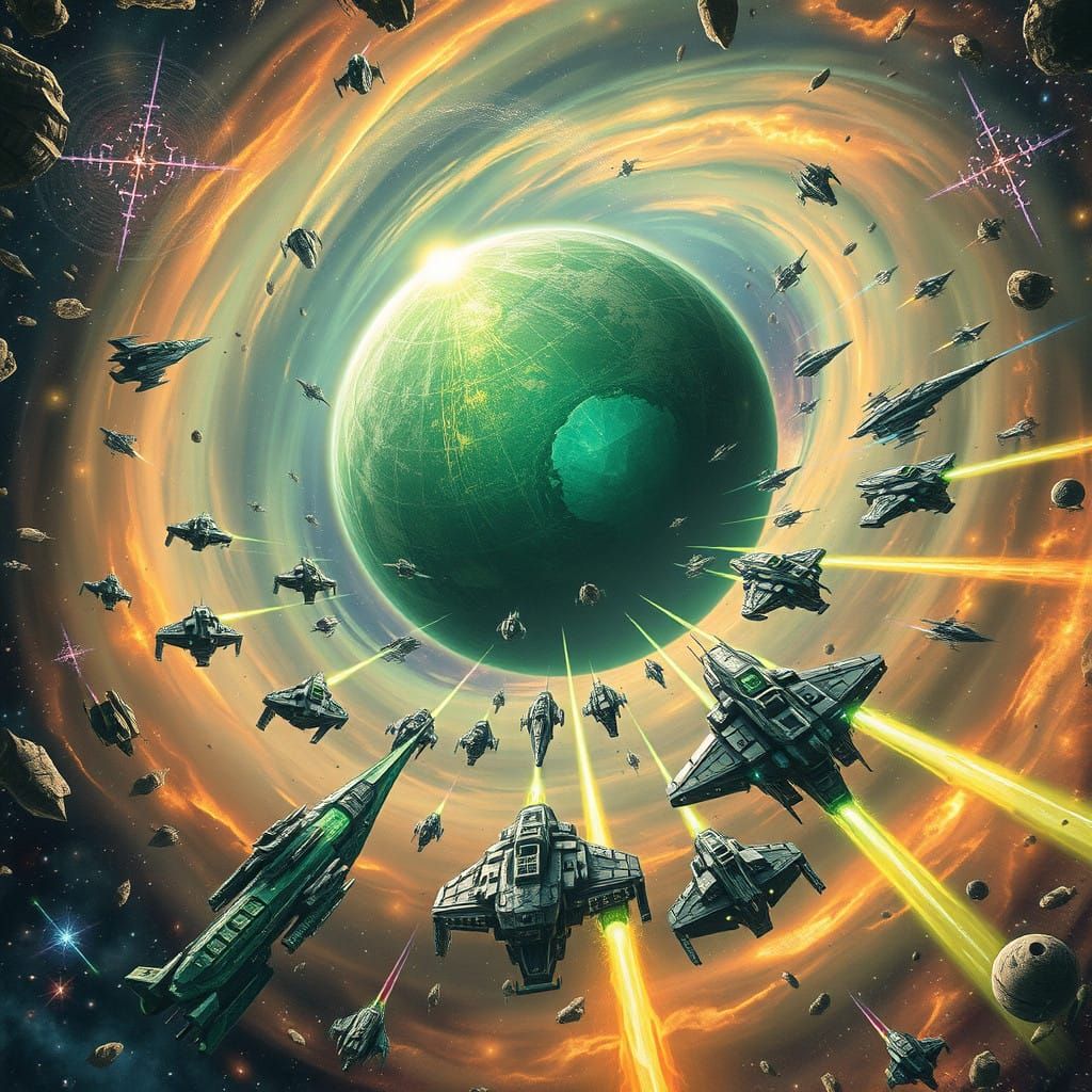 Epic Space Battle in Cosmic Depths