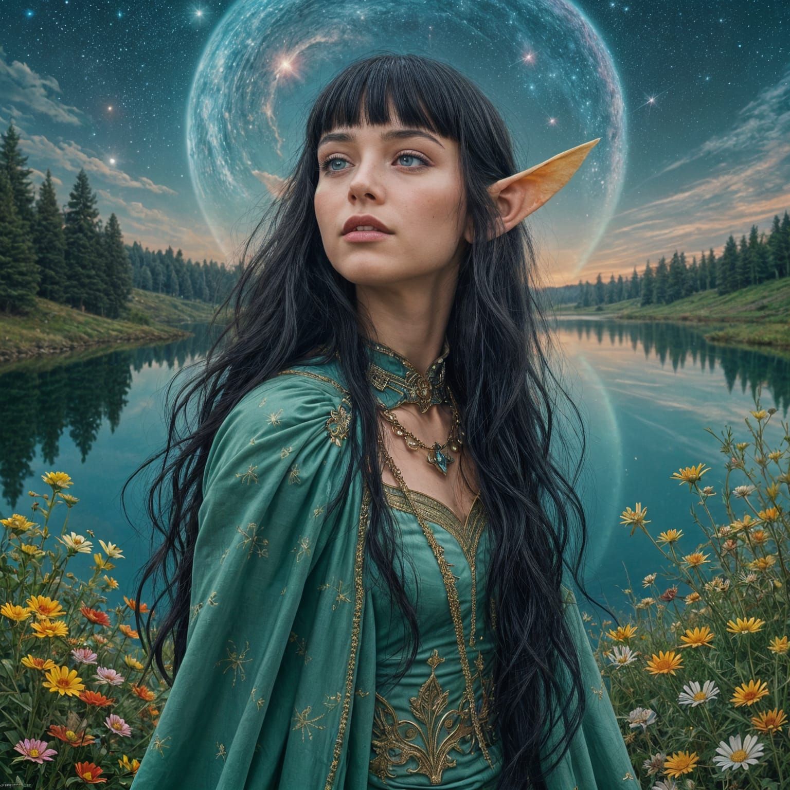 Elf looking at the stars