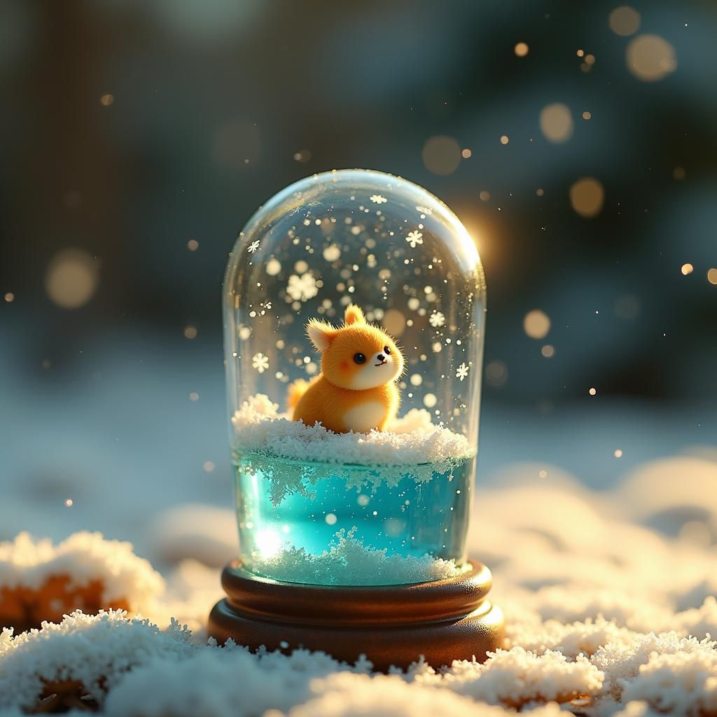 Dorito Snow Globe in Shot Glass, Whimsical Art