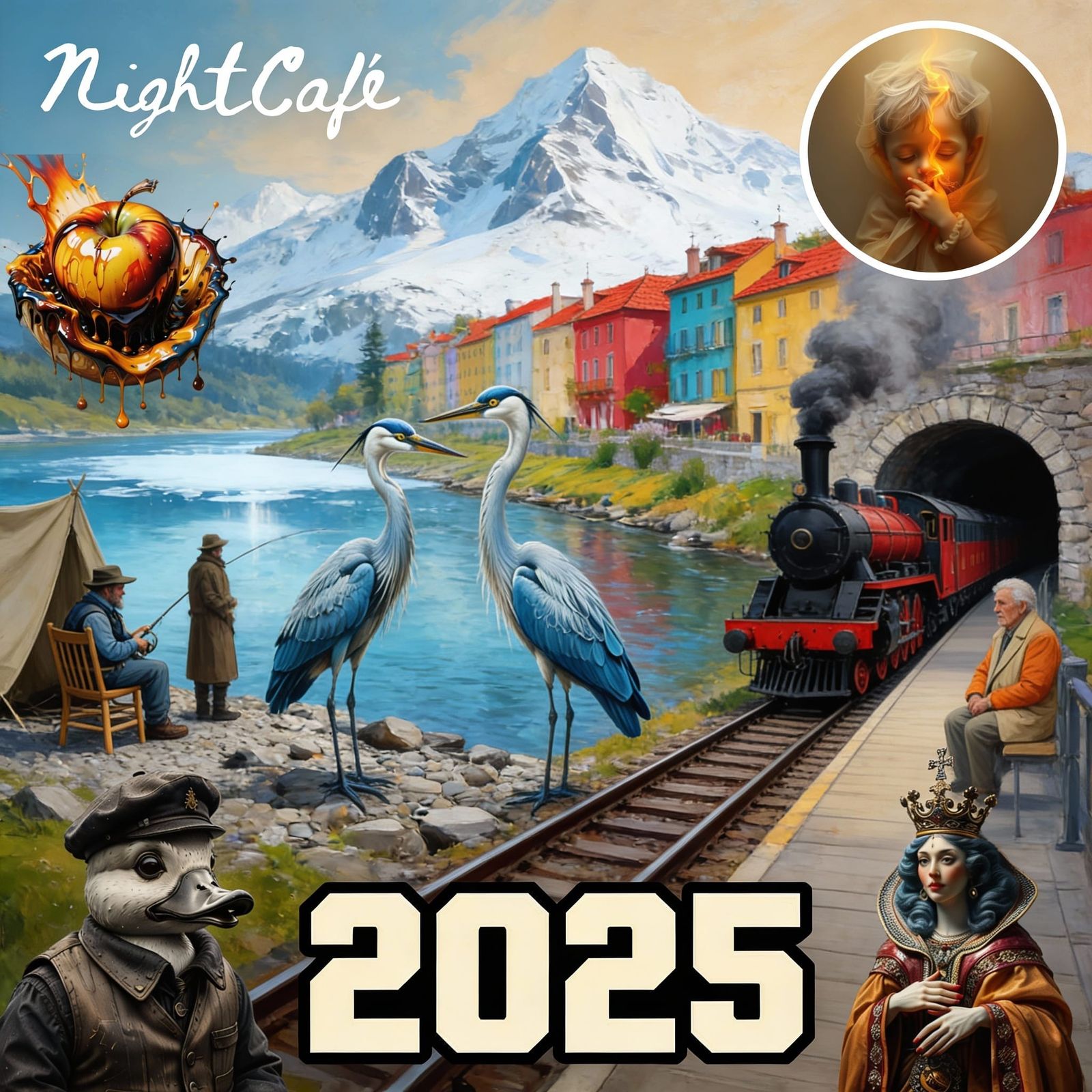 AI Collage of 2025's Top NightCafe Creations