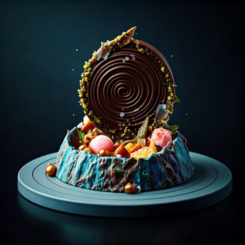 Surreal Chocolate Sculpture on Spinning Platter